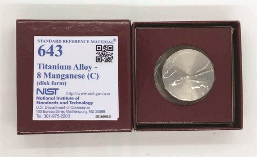 SRM 643 光譜鈦.鈦基標(biāo)準(zhǔn)鈦合金，8 Mn(C)標(biāo)準(zhǔn)品